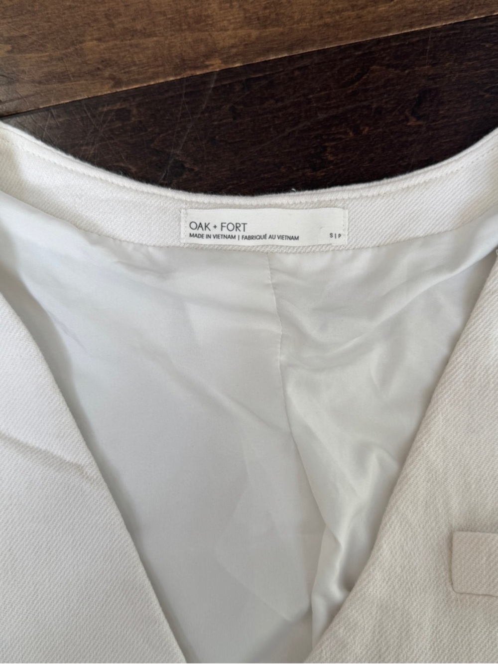 Oak and fort off white button down suit vest crop tank top small - Picture 4 of 6